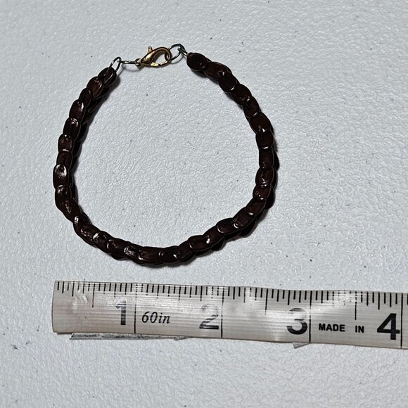 Handmade Boho Dark Brown Wooden Bead Bracelet Nature Fashion Jewelry Unisex - Picture 8 of 8